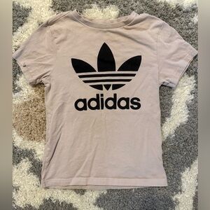 Adidas Tan Tee with Black Trefoil Logo